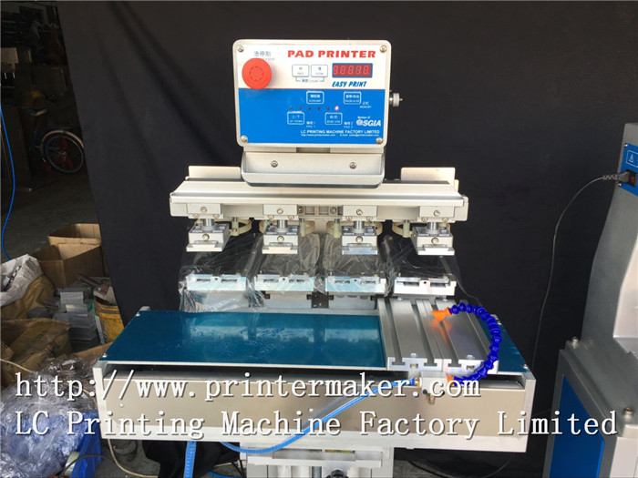 Economy 4 Color Pad Printing Machine with 4 Position Pneumatic Shuttle