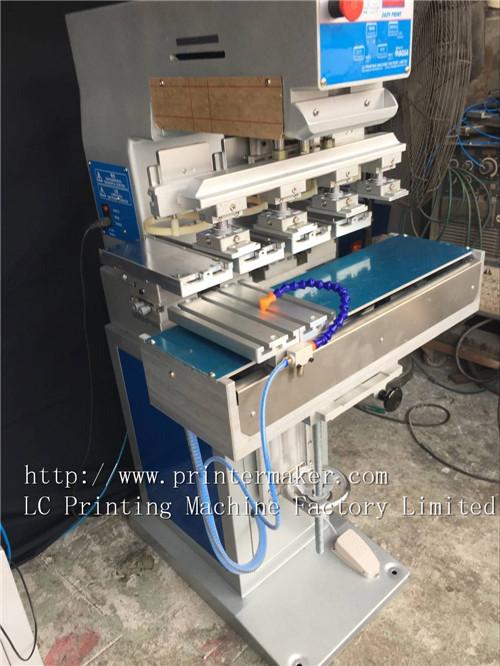 Economy 4 Color Pad Printing Machine with 4 Position Pneumatic Shuttle
