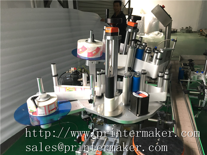 Automatic Labeling Machine for Bottles Side and Top Combination