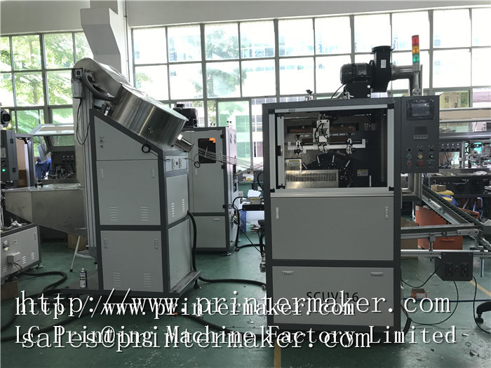 High Speed Automatic Screen Printing Machine for small round bottles and caps