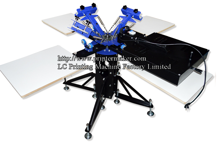 3 Color 4 Station Screen Printing Press With Flash Dryer