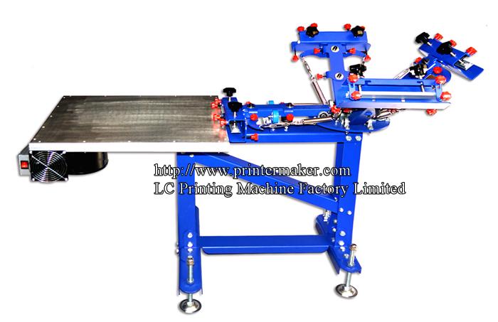 3 Color 1 Station Screen Printing Press With Stainless Steel Vacuum Pallet