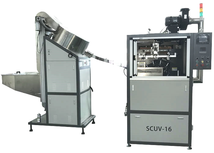 High Speed Automatic Screen Printing Machine for small round bottles and caps