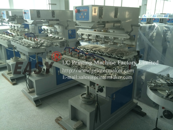 Six Color Ink Cup Pad Printing Machine with Conveyor