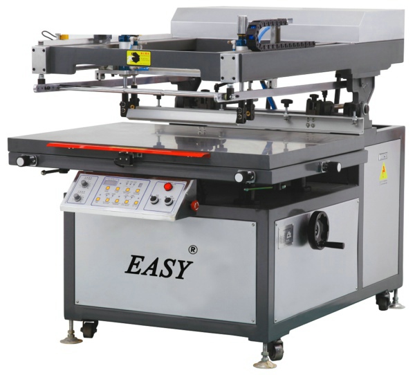 Tilted-arm Flat Bed Screen Printer with Vaccum Table