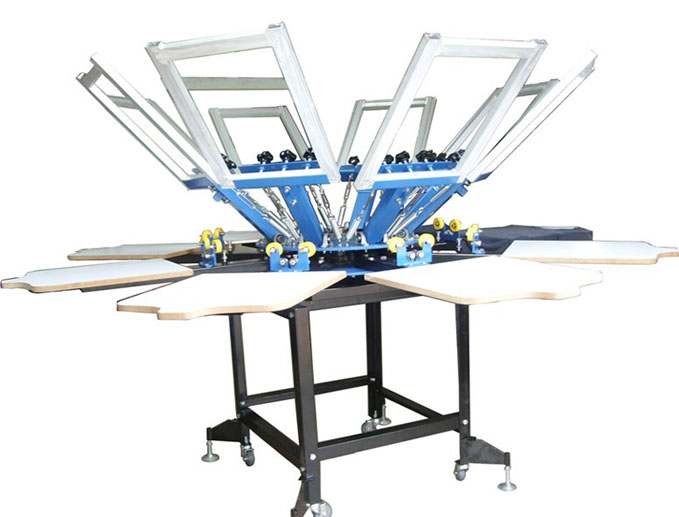 8 Color 8 Station Screen Press