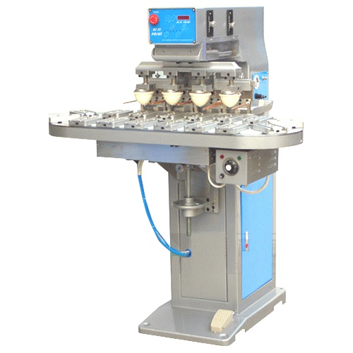 Economical 4 Color Pad Printing Machine with Conveyer