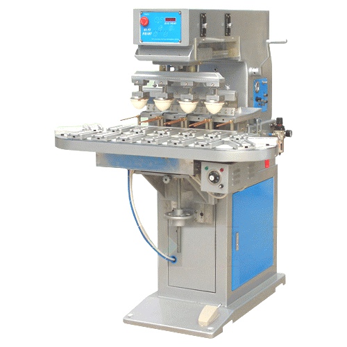 Economical 4 Color Pad Printing Machine with Conveyer