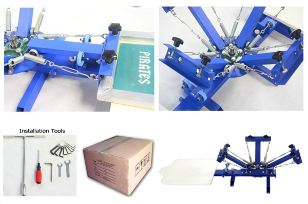 Manual 4 Color Screen Printing Press