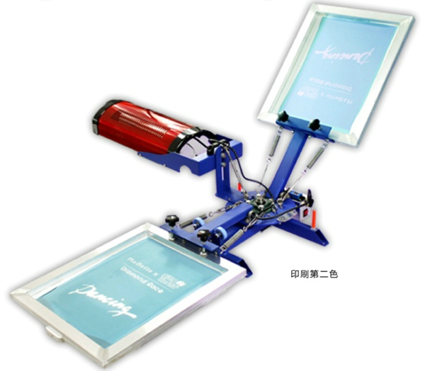 2 Color 1 Station Screen Press With Flash Dryer
