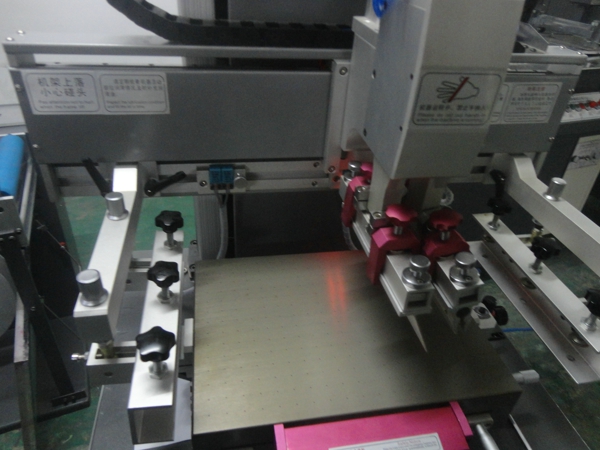 Silk Screen Printing Machine On Mobile Phone Screen Panel