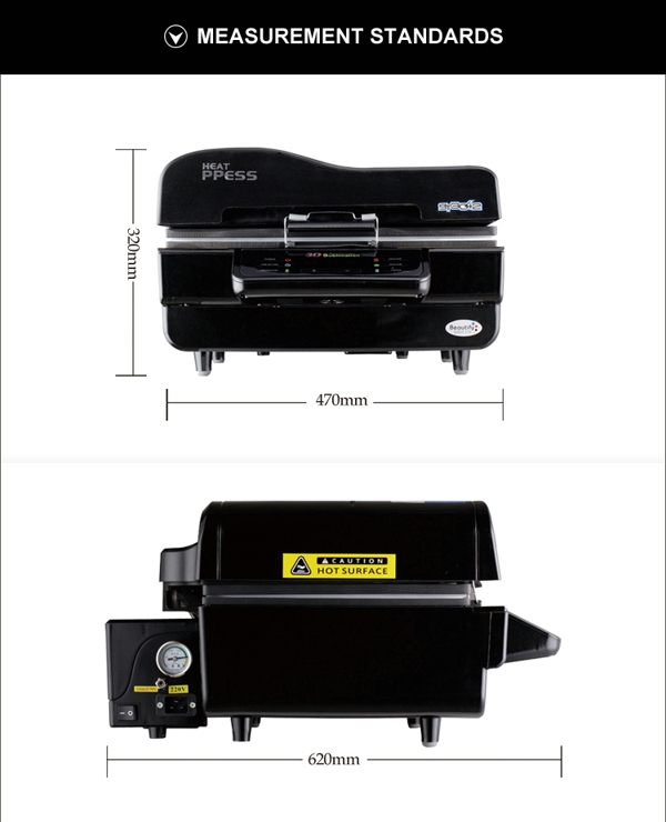TECHTONGDA 3D Muti-fuction Máquina de prensa de calor por sublimación al  vacío, impresora de impresión de sublimación de transferencia al vacío para
