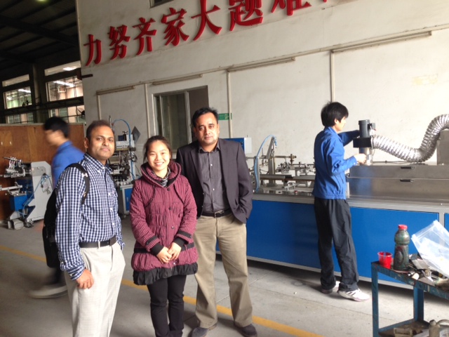 U.S.A Customer’s visit and discussing the automatic printing project on the glass perfume bottles