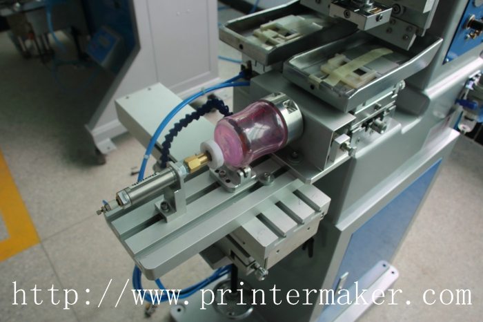 Two Colors Pad Printing Machine with Rotate Inflation Fixture for Plastic Bottles