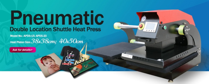 Pneumatic Double Location Shuttle Heat Press Machine