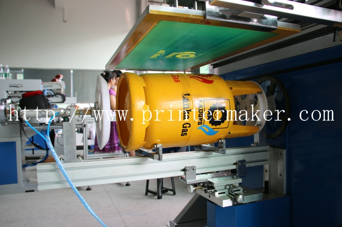 gas cylinder screen printing machine，gas bottle screen printing machine