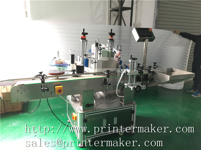 Automatic Labeling Machine for Bottles Side and Top Combination