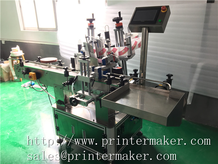 Automatic Labeling Machine for Bottles Side and Top Combination