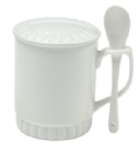 11oz White Mug with Lid and Spoon